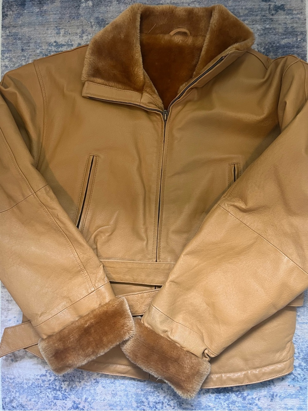 Waman  Tan Leather Jacket - Classic Winter Coat